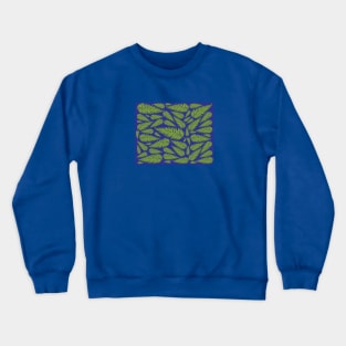 Ferns On Blue Crewneck Sweatshirt